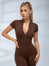 Stand Collor Zipper Hip-lift Jumpsuit
