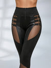 “Stitching Sexy” Cutout Mesh Zipper Leggings