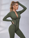 Trendy Zipper Peach Booty Jumpsuit