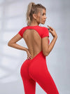 Backless Scrunch Bum Flare Jumpsuit