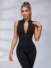 Trendy Zipper Peach Booty Jumpsuit
