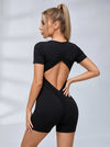 Ribbed Scrunch Bum Backless Romper