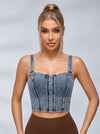 Denim Button Tank
