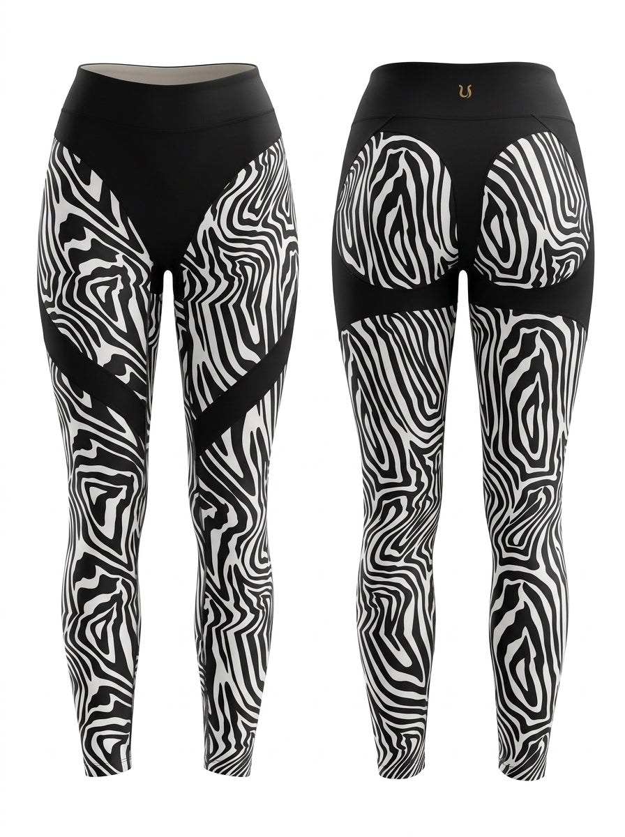 ❤Zebra Pattern Push-Up Scrunch Bum Leggings
