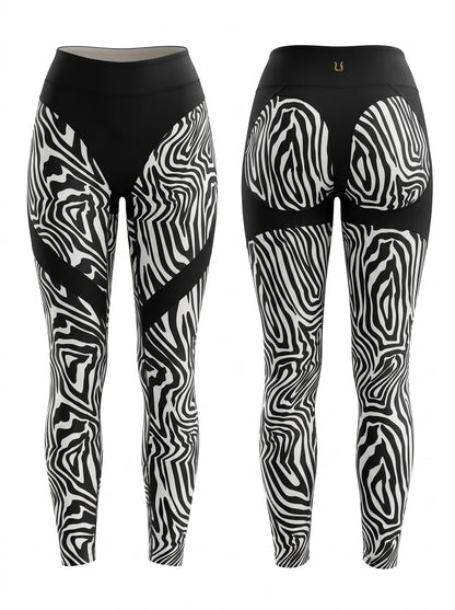 ❤Zebra Pattern Push-Up Scrunch Bum Leggings