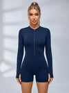 Zipper Backless Scrunch Bum With Pads Romper