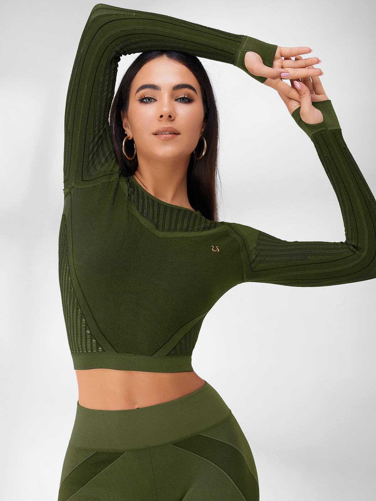 Fishnet Knitted Seamless High-waist Tracksuit
