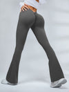 ZASUWA Female Deep V Back Scrunch Bum Flare Leggings