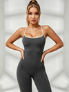 Cross Back Stripes Flare Jumpsuit