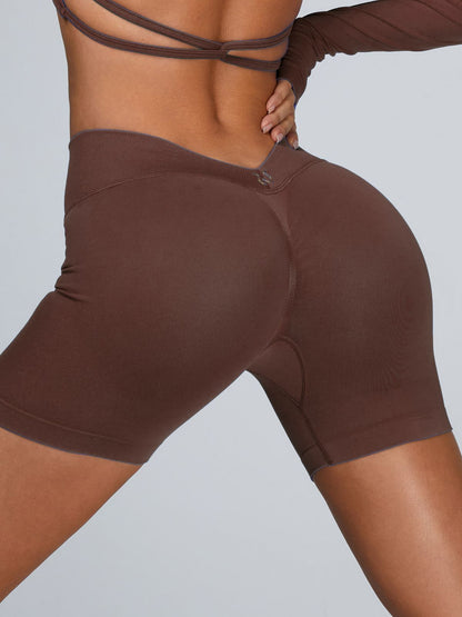 Deep V Back Scrunch Bum Spandex Gym Booty Shorts