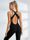 🖤ZASUWA Female  Hollow Out Cross Back Jumpsuit