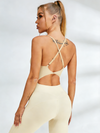 ZASUWA Female Sexy Cross Back U Collar Jumpsuit