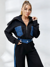 ZASUWA Female Sexy Denim Contrast Color Pocket Casual Tracksuit