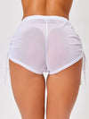 ZASUWA Female Sexy Sheer Mesh Drawstring Quick-dry Shorts