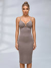 V Meatal Cutout Backless Split Dress