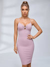 V Meatal Cutout Backless Split Dress
