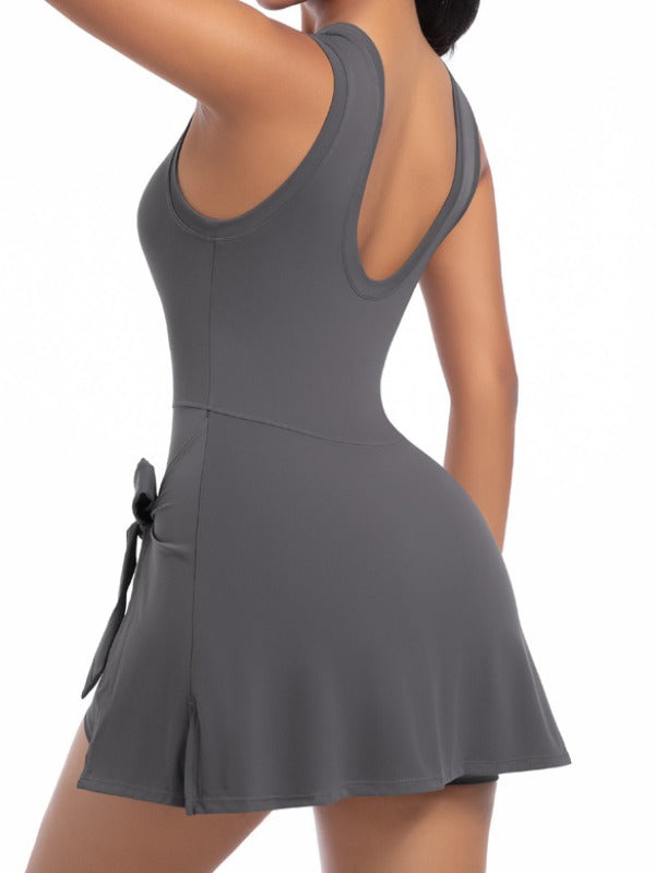 Solid Color 2 in 1 Design Quick-dry Dress