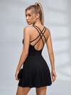 Crisscross Back Active Dress with Built-in Shorts