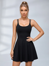 Crisscross Back Active Dress with Built-in Shorts