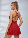 Sweetheart Neck Contrast Piping Tennis Dress