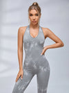 Hot Tie-dye Backless Halter Scrunch Bum Jumpsuit