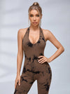 Hot Tie-dye Backless Halter Scrunch Bum Jumpsuit