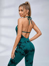 Hot Tie-dye Backless Halter Scrunch Bum Jumpsuit