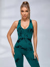 Hot Tie-dye Backless Halter Scrunch Bum Jumpsuit