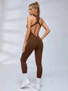Zipper Cutout Scrunch Bum Jumpsuit
