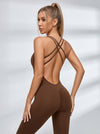 Cross Back Scrunch Bum Quick-dry Jumpsuit