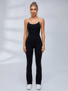 Cross Back Stripes Flare Jumpsuit