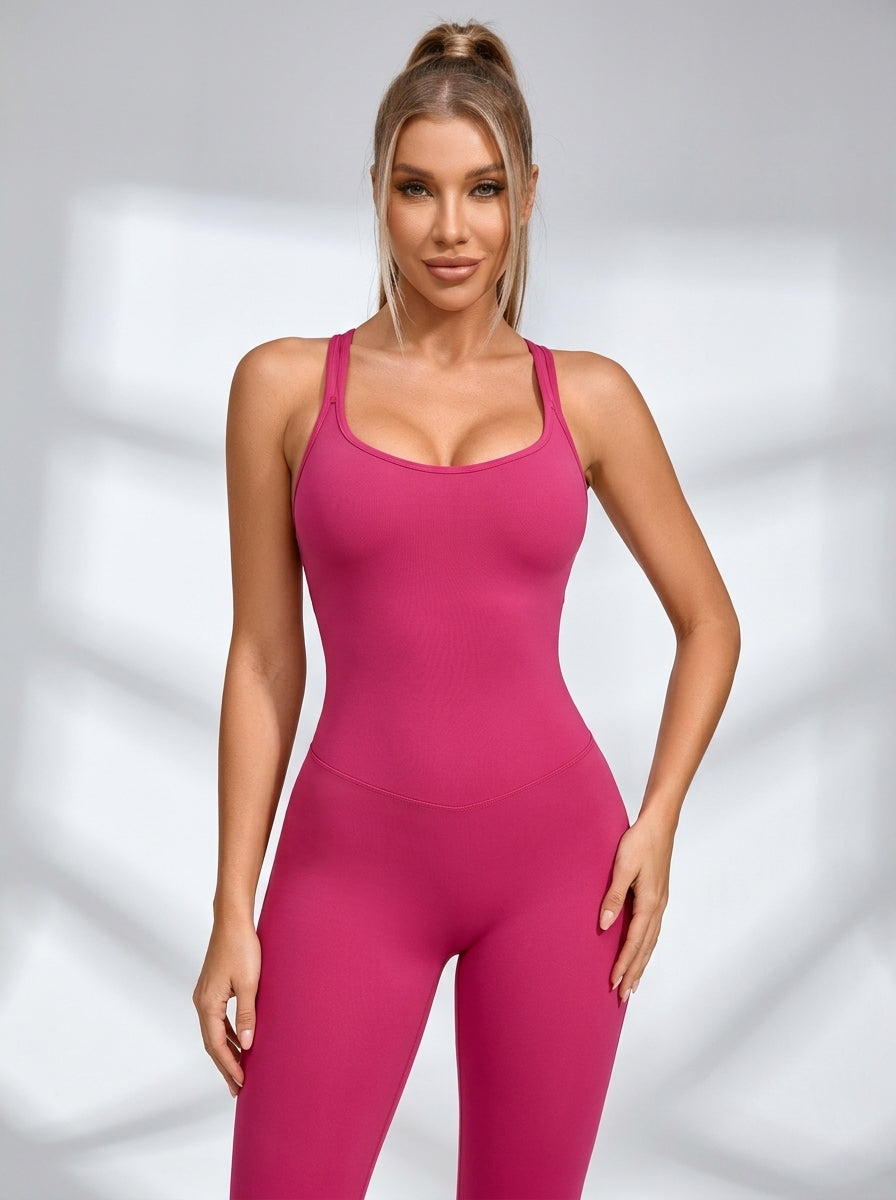 Jumpsuit mit überkreuztem Rückenausschnitt und Scrunch-Po