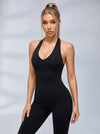 Backless Halter Scrunch Bum Jumpsuit