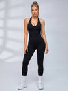 Backless Halter Scrunch Bum Jumpsuit
