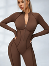 ZASUWA Female Sexy Zipper Stitch Performance Jumpsuit
