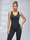 Sexy Jumpsuit mit Leopardenmuster, überkreuztem und tiefem V-Rücken