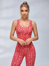 Sexy Jumpsuit mit Leopardenmuster, überkreuztem und tiefem V-Rücken