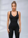 Sexy Jumpsuit mit Leopardenmuster, überkreuztem und tiefem V-Rücken