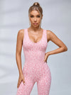 Sexy Jumpsuit mit Leopardenmuster, überkreuztem und tiefem V-Rücken