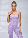 Sexy Jumpsuit mit Leopardenmuster, überkreuztem und tiefem V-Rücken