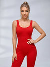 Deep V Back Ribbed Jumpsuit
