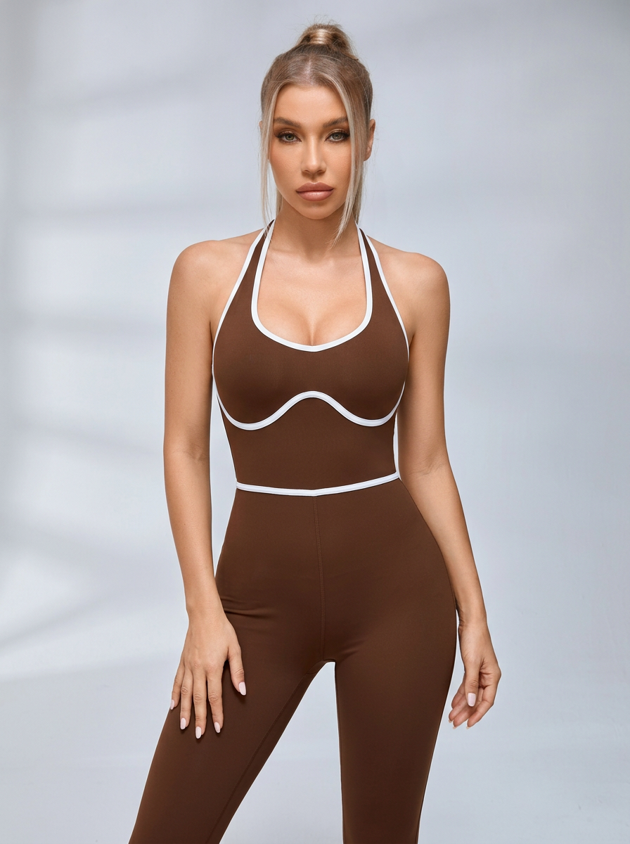 Rückenfreier gerippter Jumpsuit