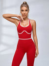 Backless Ribbed Jumpsuit