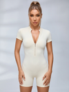 Stand Collor Zipper Hip-lift Romper