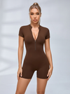 Stand Collor Zipper Hip-lift Romper