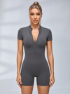 Stand Collor Zipper Hip-lift Romper