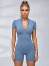 Stand Collor Zipper Hip-lift Romper
