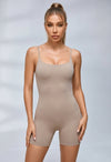 Backless U Collar Quick Dry Nude Sensation Romper
