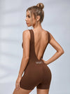 Sexy Deep V-shaped Waist Backless Hip-lift Elastic Tight Scrunch Bum Romper