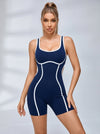 Contrast‑Trim Cut‑Out Racerback Compression Romper